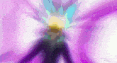 a purple and white background with a yellow light coming out of the middle
