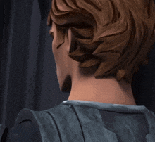 a close up of a cartoon character 's back and neck