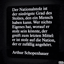 a quote from arthur schopenhauer is displayed in black and white