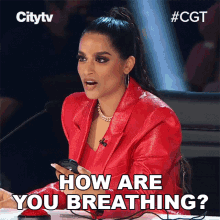 How Are You Breathing Lilly Singh GIF - How Are You Breathing Lilly Singh Canadas Got Talent GIFs