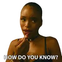 a woman with a choker and a necklace says how do you know
