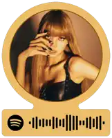 a picture of a woman with a spotify code