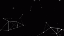 a cluster of white lines and dots on a black background
