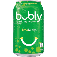 a can of lime bubly sparkling water with bubbles