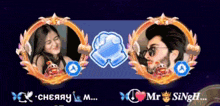 a picture of a man and a woman with the name mr singh on the bottom right