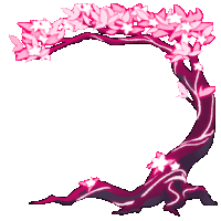 a pixel art drawing of a cherry blossom tree