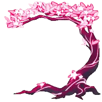a pixel art drawing of a cherry blossom tree