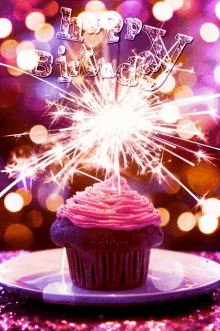 happy birthday birthday cupcake hbd sparkler