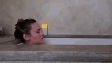 Brie Larson Raise Eyebrows GIF - Brie Larson Raise Eyebrows Bathtub GIFs