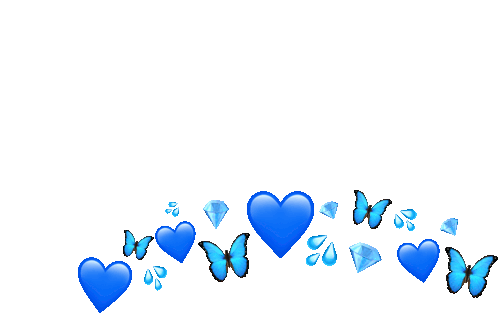 Blue Hearts Sticker - Blue Hearts Butterfly Stickers