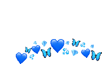 Blue Hearts Sticker - Blue Hearts Butterfly Stickers