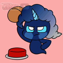 a cartoon drawing of a unicorn with the name christopher 's genie below it