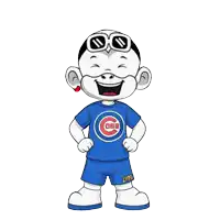 a cartoon character with a cubs shirt on