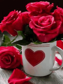 rose in mug reds in cup