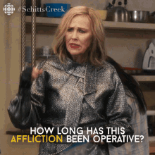 How Long Has This Affliction Been Operative Catherine Ohara GIF - How Long Has This Affliction Been Operative Catherine Ohara Moira GIFs