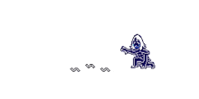 a pixel art drawing of a person standing next to a row of dollars .