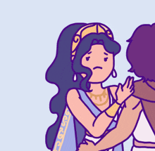 a cartoon drawing of a woman talking to a man with the words how long written on the bottom