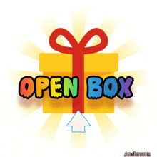 an illustration of an open box with a red ribbon