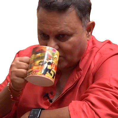 Drinking Coffee Anil Sharma Sticker - Drinking Coffee Anil Sharma Pinkvilla Stickers