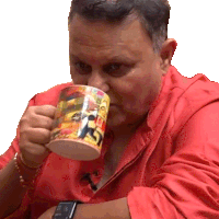 Drinking Coffee Anil Sharma Sticker