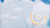 a purple circle in the middle of a blue circle