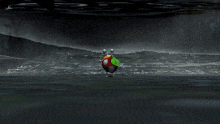 a video game character with a green leaf on its head