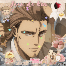 a picture of a man with jean de kwo written on the bottom