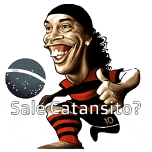 a cartoon of a soccer player with the number 10 on his jersey