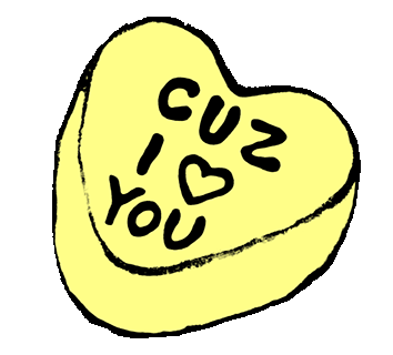 Cuz I Love You Heart Sticker - Cuz I Love You Heart Ily Stickers