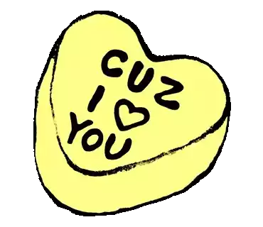 Cuz I Love You Heart Sticker - Cuz I Love You Heart Ily Stickers