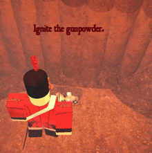 a screenshot of a video game says " ignite the gunpowder " and " come now brother i must perform a blessing "