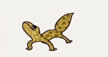 a cartoon drawing of a lizard with spots on its skin .