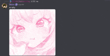 a screenshot of a discord chat with a pink girl on it