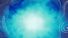 a blue background with white swirls and lines