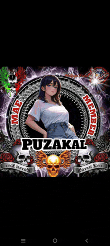 a picture of a woman with the name puzakal