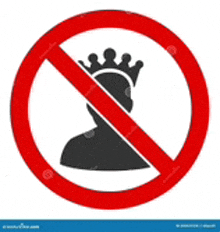 a no king sign with a crown on a man 's head