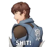 a cartoon of a man with the word shit written on his back