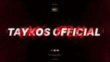 taykos official is written in white letters on a red background