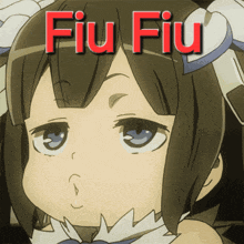 a picture of a girl with the words fiu fiu written on it