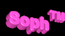 the word soph that is in pink on a black background