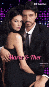 a picture of a man and a woman with the name marce and ther