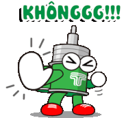 a cartoon character with a t on his chest is giving a fist bump