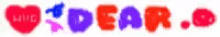 a blurred image of the word dear with a heart in the middle .