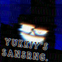 a poster with a face and the words yunkiy 's sansrng on it