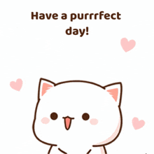 a cartoon of a cat with the words have a purrfect day below it