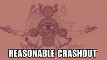 a drawing of a circle with the words reasonable crashout on the bottom