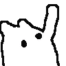 a black and white drawing of a rabbit 's head with a circle in the middle .