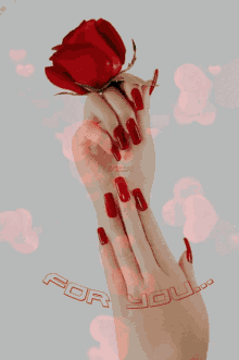 rose hand flower for you heart