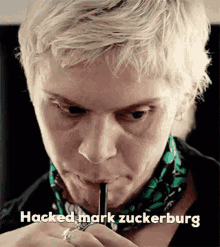 Hacked Mark Zuckerburg Hacked GIF - Hacked Mark Zuckerburg Hacked Sip GIFs