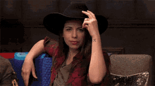 Critical Role Laura Bailey GIF - Critical Role Laura Bailey Cowboy Hat GIFs